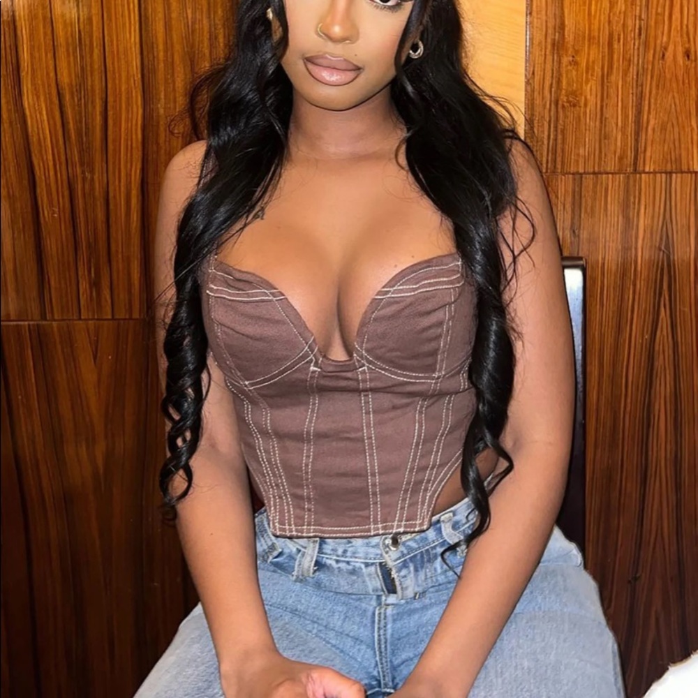Fashion Nova Brown corset top